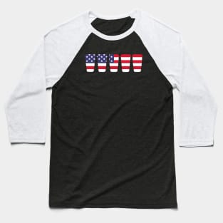 American Flag Cups Baseball T-Shirt